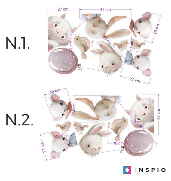 INSPIO-Autocolant textil - Autocolante de perete - Animale acuarele din spatele comodei
