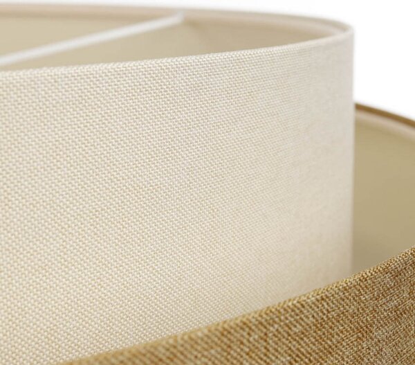 Maco Design Lampă suspendată Boho Elegant, bej/crem, Ø 60 cm, textil, reglabil, Bej, Camera de zi / sufragerie, Țesătură / Textil