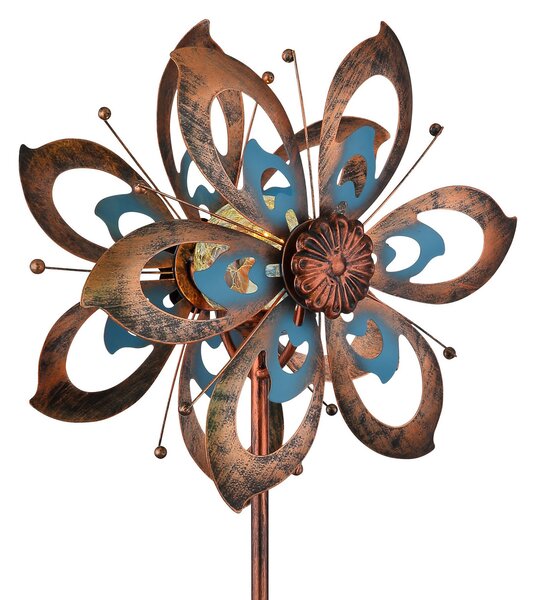 Globo Lumină solară 36571, floare, clopoțel de vânt, metal, Maro / Rugină, Metal