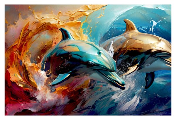 Tablou - Pictură de delfin (90x60 cm)