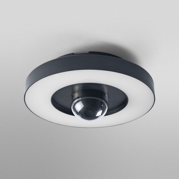OSRAM SMART+ Cameră LED exterioară CIRCLE cu Wi-Fi, grafit Senzor IP44, reglabil, Gri, Plastic, Modern