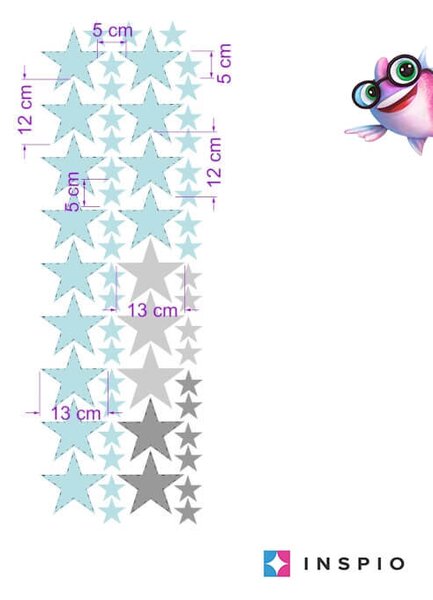 INSPIO-Autocolant textil - Stickere pentru perete - Stele