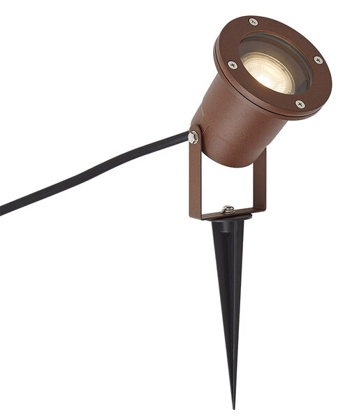 Spot modern de grădină maro rugină, cu cablu și ștecher 204cm IP65 - Basic