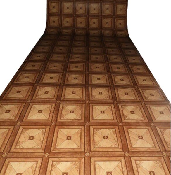 Covorul PVC linoleum Victoria, Latimi 1.5 m 2m , Maro, Suport Pasla 200 x 200