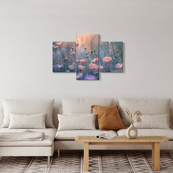 Tablou - Flori în culori pastelate (90x60 cm)