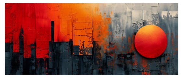 Tablou - Pictura abstractă a orașului (120x50 cm)