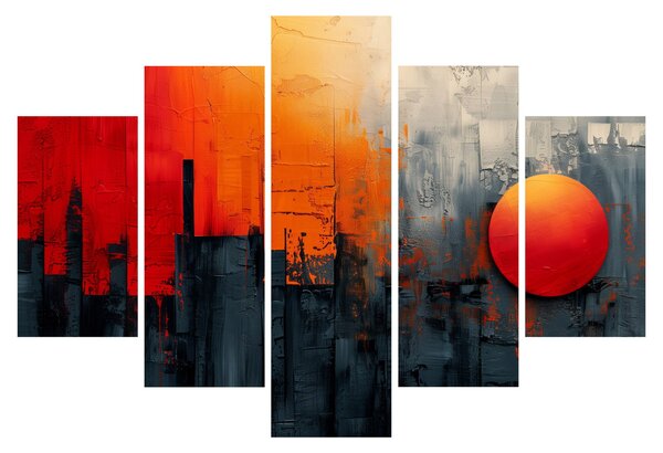 Tablou - Pictura abstractă a orașului (150x105 cm)