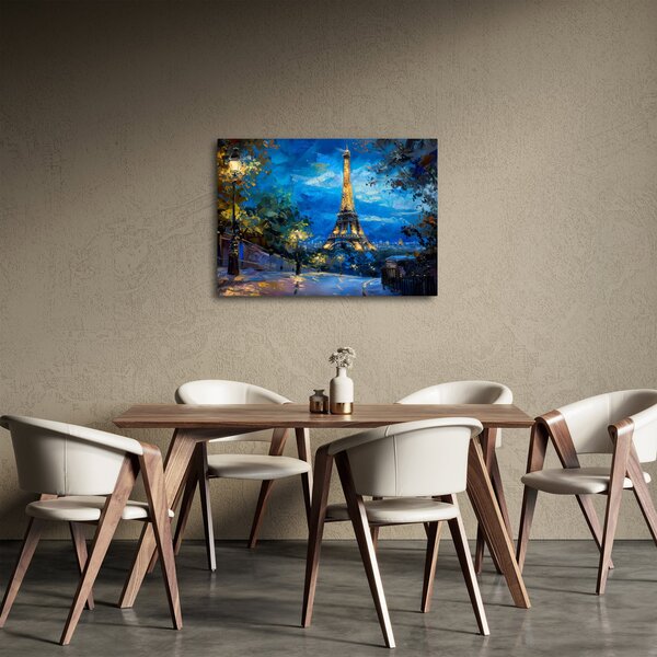 Tablou - Pictură în ulei a Turnului Eiffel (70x50 cm)