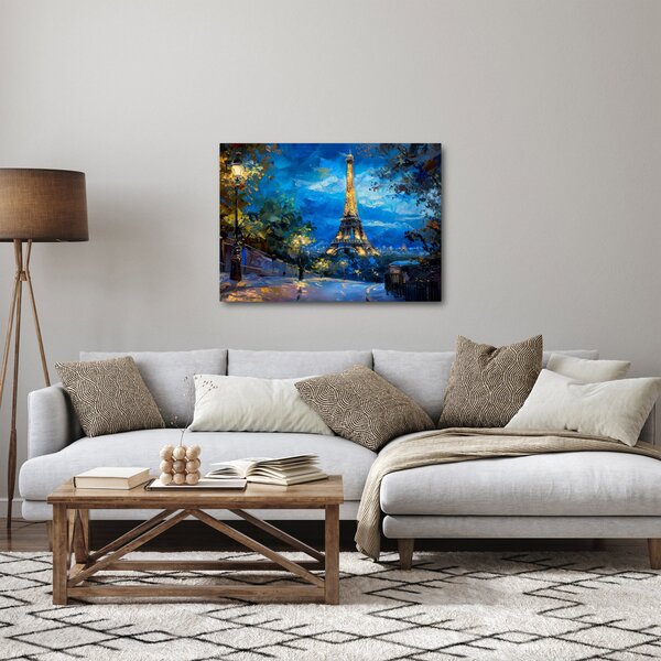 Tablou - Pictură în ulei a Turnului Eiffel (70x50 cm)