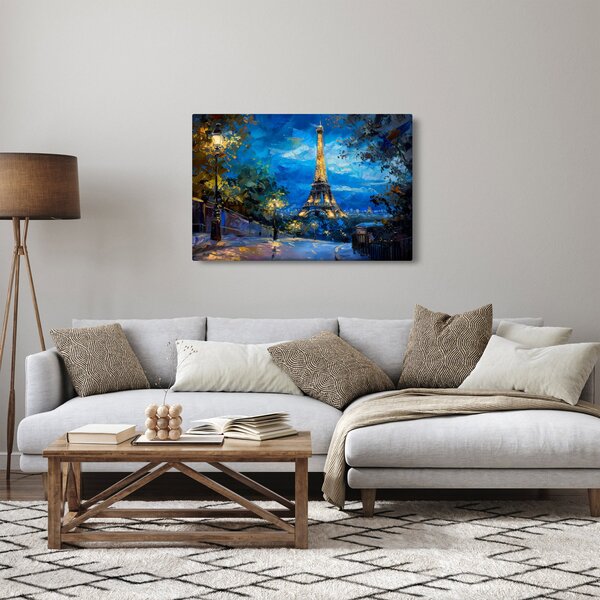 Tablou - Pictură în ulei a Turnului Eiffel (90x60 cm)