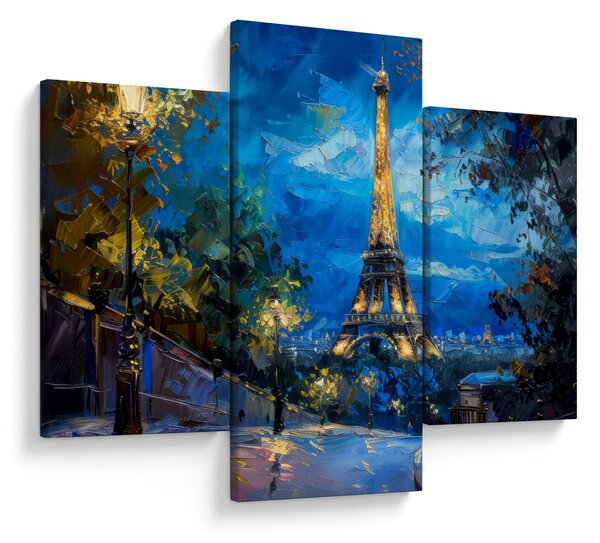 Tablou - Pictură în ulei a Turnului Eiffel (90x60 cm)