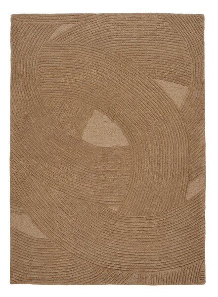 Covor în culoare naturală închisă țesut manual din lână 160x230 cm Pune – House Nordic