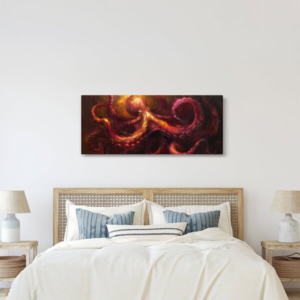 Tablou - Octopus, pictură în ulei (120x50 cm)