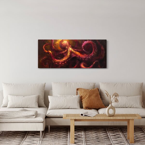 Tablou - Octopus, pictură în ulei (120x50 cm)