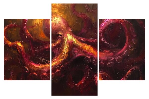 Tablou - Octopus, pictură în ulei (90x60 cm)