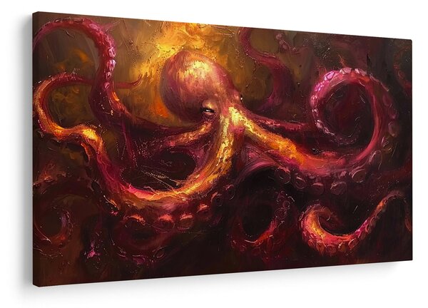 Tablou - Octopus, pictură în ulei (90x60 cm)