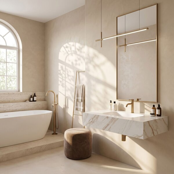 Lavoar suspendat REA Aresa Grey Gold 80