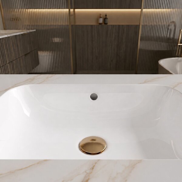 Lavoar suspendat REA Aresa Grey Gold 80
