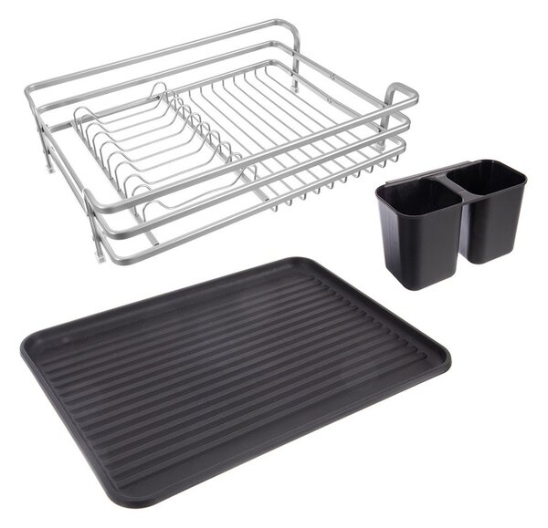 Scurgător de vase alb-negru din metal 43x32 cm Deluxe – Orion