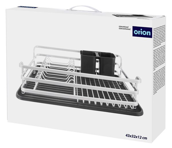 Scurgător de vase alb-negru din metal 43x32 cm Deluxe – Orion