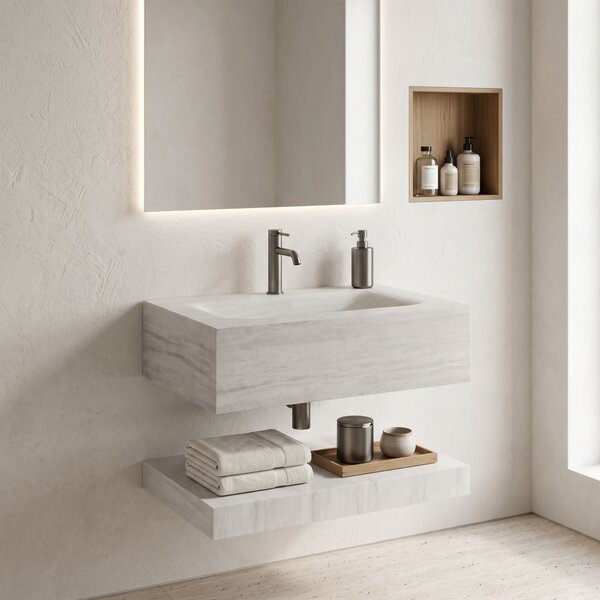 Lavoar suspendat cu raft Rea Apollo Muralto Roma 70