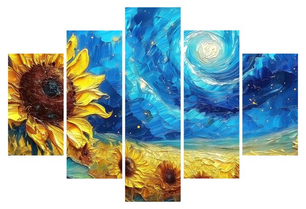 Tablou - Pictura floarea-soarelui (150x105 cm)