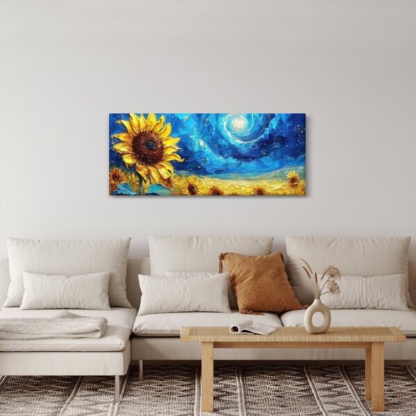 Tablou - Pictura floarea-soarelui (120x50 cm)