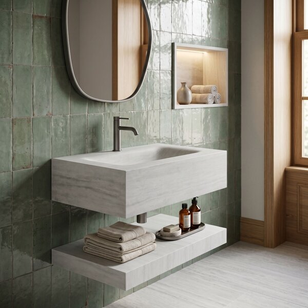 Lavoar suspendat cu raft Rea Apollo Muralto Roma 70