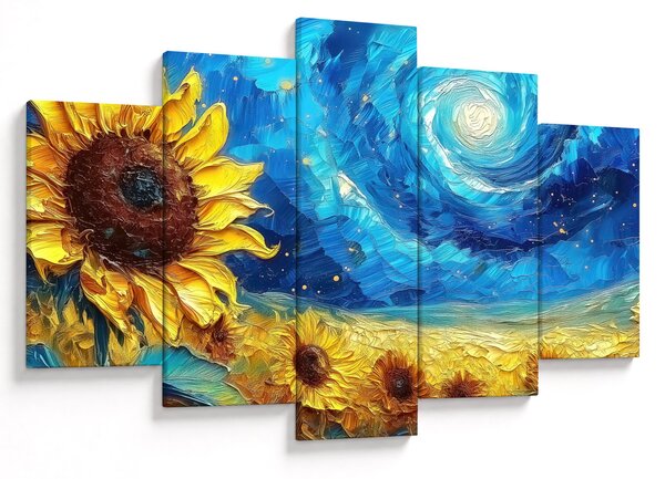 Tablou - Pictura floarea-soarelui (150x105 cm)