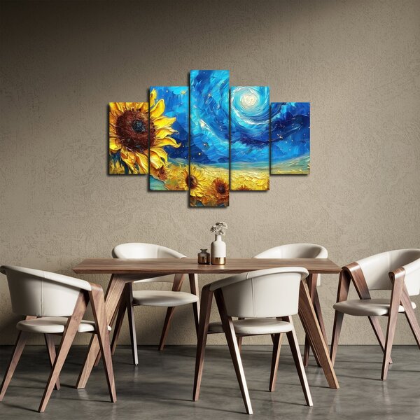 Tablou - Pictura floarea-soarelui (150x105 cm)