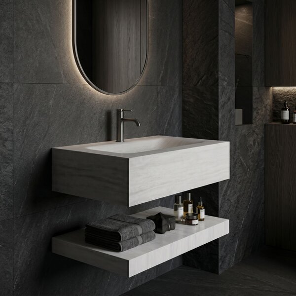 Lavoar suspendat cu raft Rea Apollo Muralto Roma 70