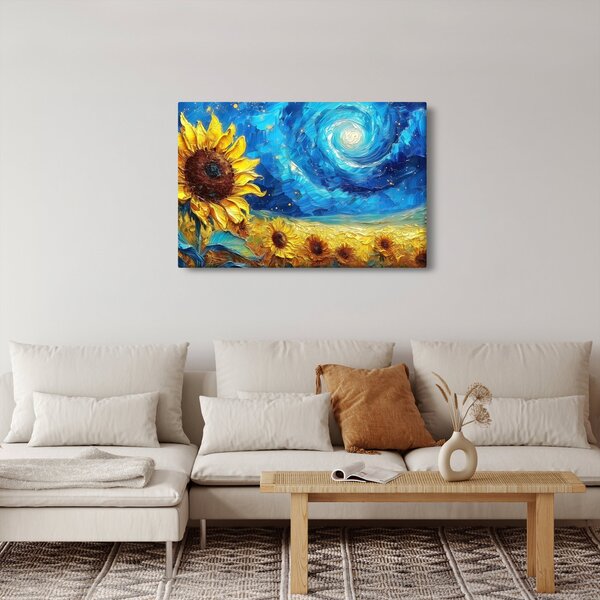Tablou - Pictura floarea-soarelui (90x60 cm)