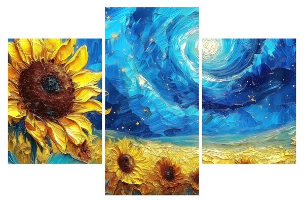 Tablou - Pictura floarea-soarelui (90x60 cm)