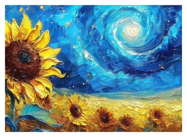 Tablou - Pictura floarea-soarelui (70x50 cm)