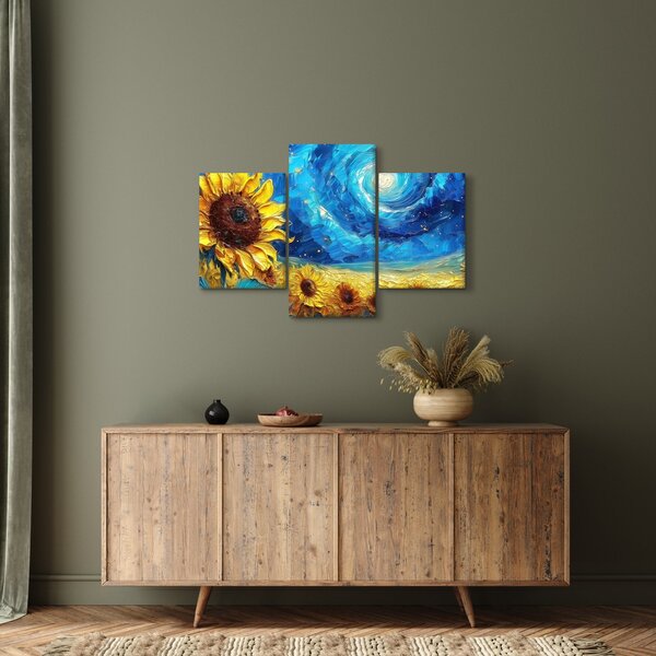 Tablou - Pictura floarea-soarelui (90x60 cm)