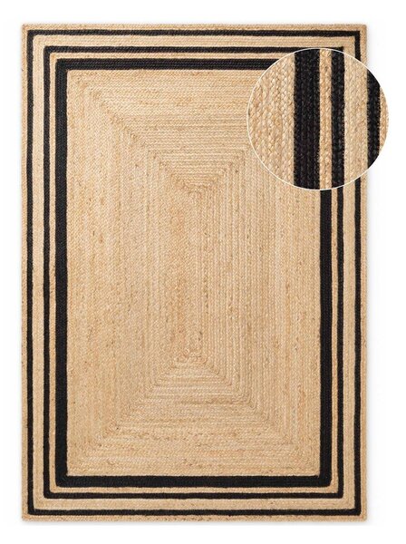 Covor negru/în culoare naturală reversibil/țesut manual din iută 120x170 cm Jutta – Hanse Home