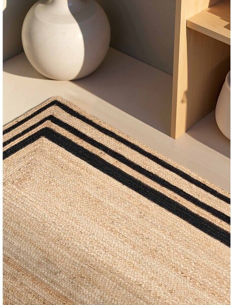 Covor negru/în culoare naturală reversibil/țesut manual din iută 120x170 cm Jutta – Hanse Home