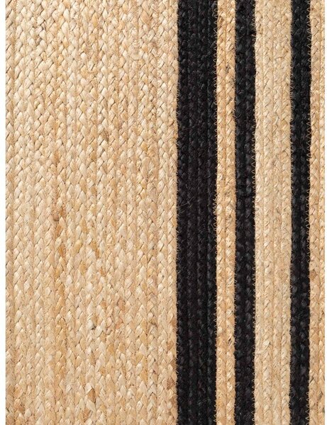 Covor tip traversă negru/în culoare naturală reversibil/țesut manual din iută 70x200 cm Jutta – Hanse Home
