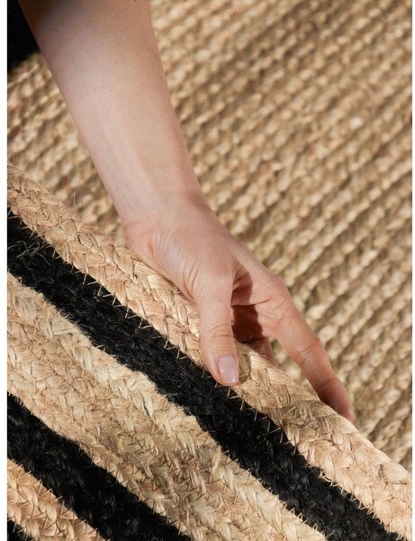 Covor negru/în culoare naturală reversibil/țesut manual din iută 120x170 cm Jutta – Hanse Home