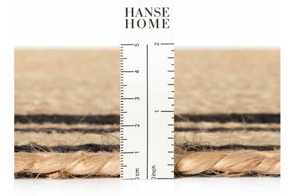 Covor tip traversă negru/în culoare naturală reversibil/țesut manual din iută 70x200 cm Jutta – Hanse Home