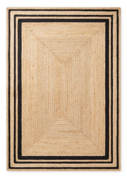 Covor negru/în culoare naturală reversibil/țesut manual din iută 120x170 cm Jutta – Hanse Home