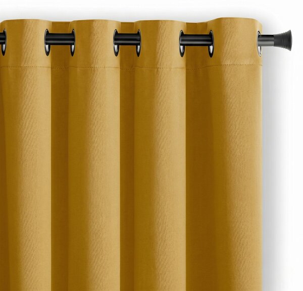 Draperie Blackout cu inele Galben Muștar 140x244 cm – Opacitate 90%