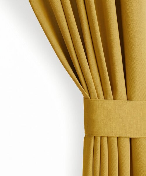 Draperie Blackout cu inele Galben Muștar 140x244 cm – Opacitate 90%