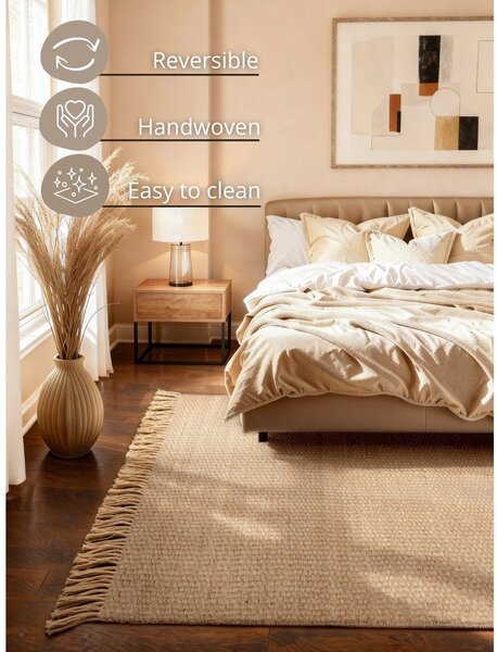 Covor în culoare naturală reversibil/țesut manual din iută 120x170 cm Fjord – Hanse Home