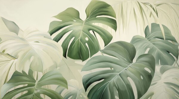 Tapet Monstera în verde, Fototapet Natură, w05909 : Uwalls.ro