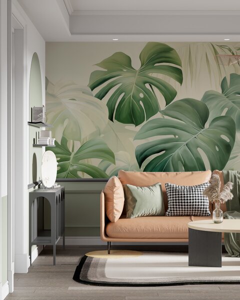 Tapet Monstera în verde, Fototapet Natură, w05909 : Uwalls.ro
