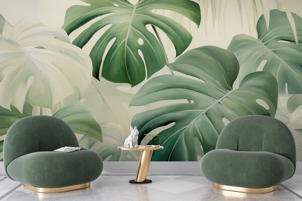 Tapet Monstera în verde, Fototapet Natură, w05909 : Uwalls.ro