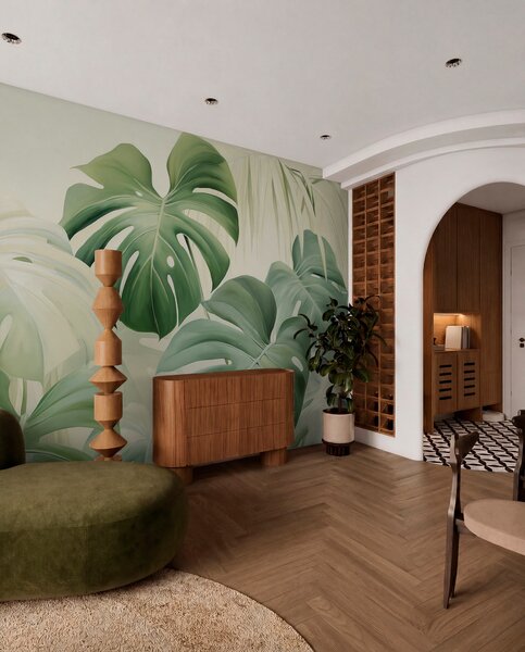 Tapet Monstera în verde, Fototapet Natură, w05909 : Uwalls.ro