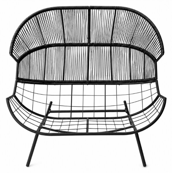 Canapea de gradina AURELO cu doua locuri 146 cm, neagra