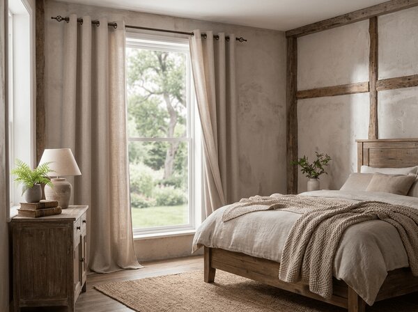 Perdea TAVIO 140x250 cm, bej deschis Agatat: Inele metalice